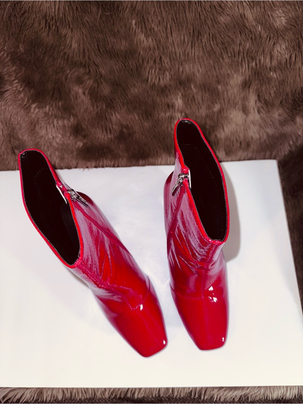 Cape Robbin Red Patent Mid-Calf Heeled Boots